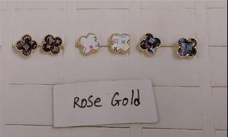 LV Design Stud Earrings 50 pcs Rose Gold Plated Hypoallergenic Class A Wholesale