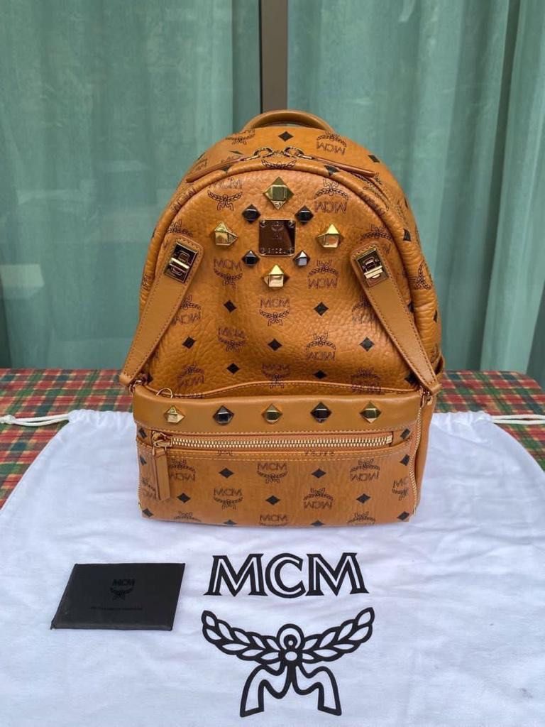 Mcm dual stark backpack medium beige shop
