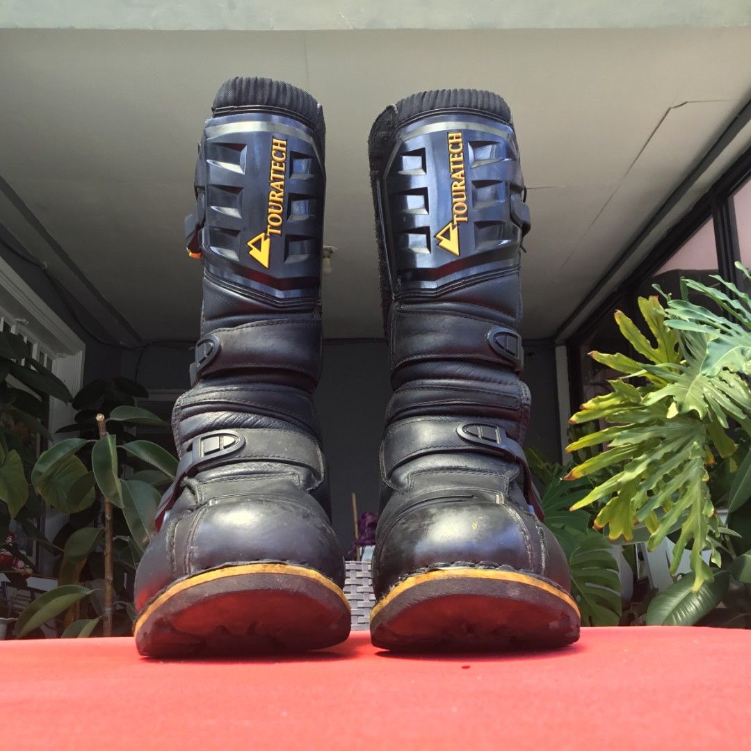 MOTORCYCLE ADVENTURE BOOTS TOURATECH DESTINO BLACK Size 11US Men s Fashion Footwear Boots on Carousell