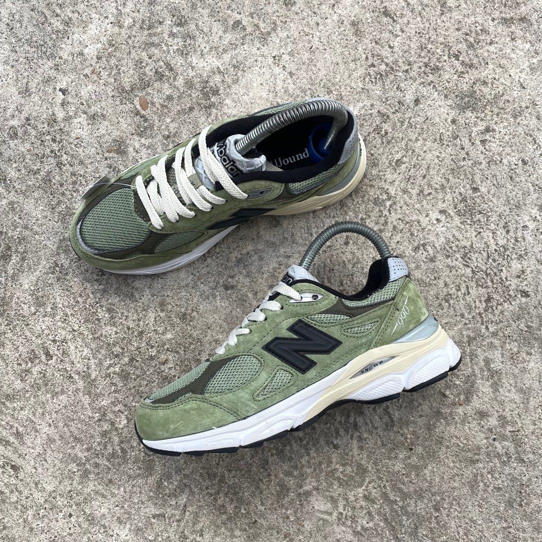 New Balance 99Ov3 JJJJ0und Olive Green White 4UK 22.5cm RM14O