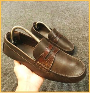 Original Bottega Veneta Dark Brown Leather Loafer Shoes👞