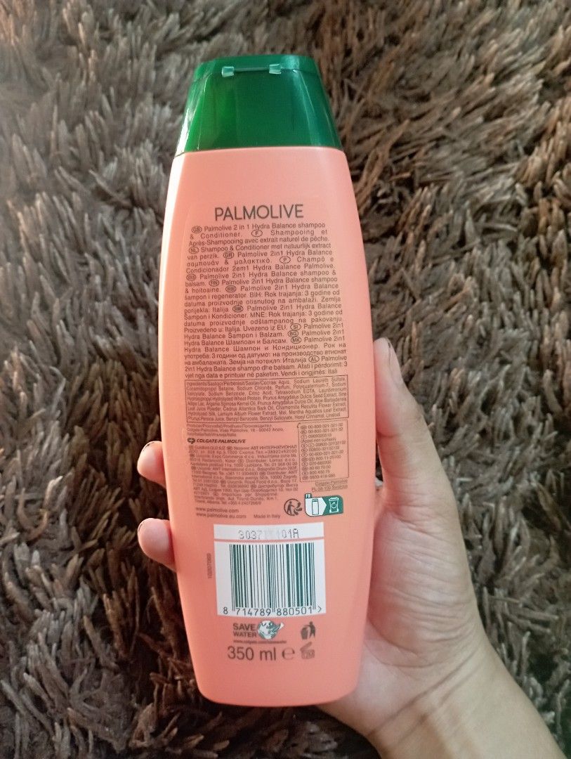 Palmolive Hydra Balanced with Peach Shampoo 350ML (Category: Hair) located in Makati City. Submitted by 8shopwiseonline8 (Listing ID 1301298529, Image 2). Description: Description Palmolive Naturals 2-In-1 Hydra Balance Shampoo is a specially formulated hair care solution that combines the benefits of both shampoo and conditioner in one. Its creamy formula, enriched with 100% natural extracts of Peach and Honey along with Silk Proteins, gently cl