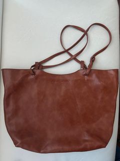 Percy Laureti Faux Leather Tote Bag w/ detachable pouch
