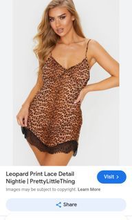 PLT leopard print lace lingerie dress