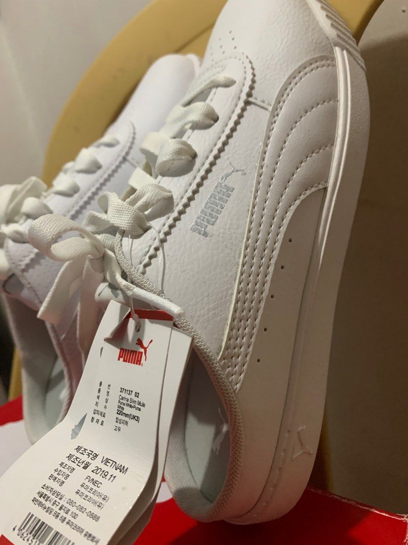 SALE 8 8 1500 ONLY PUMA WHITE CARINA SLIM MULE Women s Fashion Footwear Sneakers on Carousell