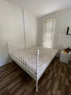 (RUSH SALE) IKEA Leirvik Queen Size White Bed Frame