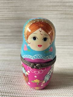 Russian Babushka Porcelain Doll Trinket Box