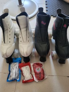 [SALE 40% OFF] RollerSkate Quads Bundle Squad Skates White Mellow And Hello Kitty Mellow