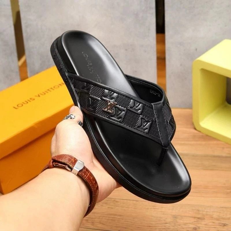 sandal lv pria slide selop flat cowok sendal slippers