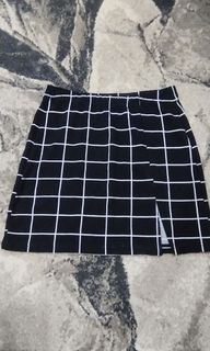 SHEIN checkered skirt with slit