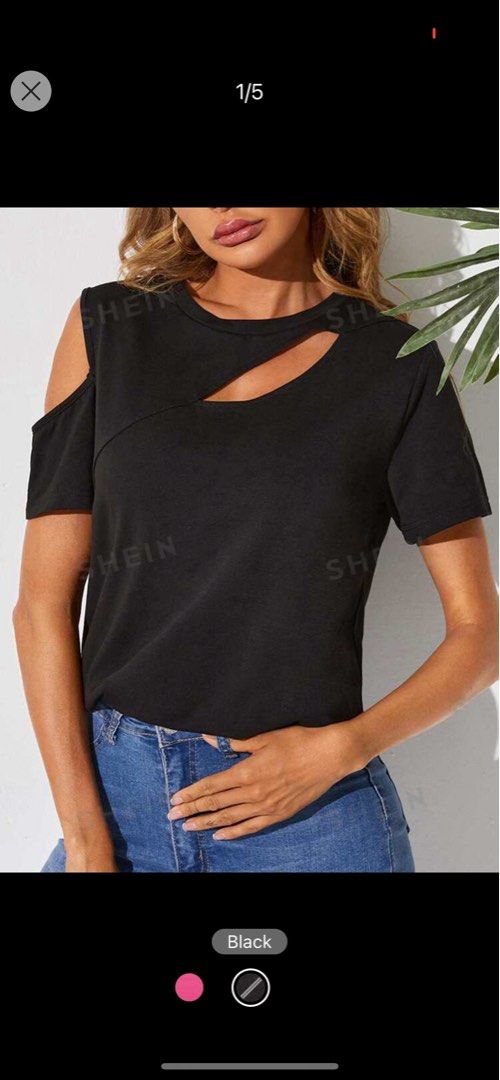 Solid Cut Out Tee (Category: Shirts) located in Singapore. Submitted by ccsparkles (Listing ID 1301256633, Image 1). Description: An edgy tee that adds lots of character to an otherwise ordinary outfit! Looks great with jeans or shorts for a casual day out! **Selling loads of clothes cheap as I am no longer able to fit into them post partum! :( Buy more for better discounts! .