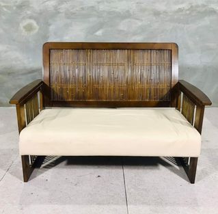 solid wood two seater