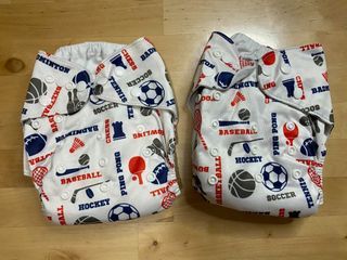 Sporty Balls Cloth Diapers with Microfiber Inserts for Boy