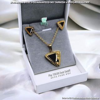 Stainless Steel Geo Triangular Jewelry Set