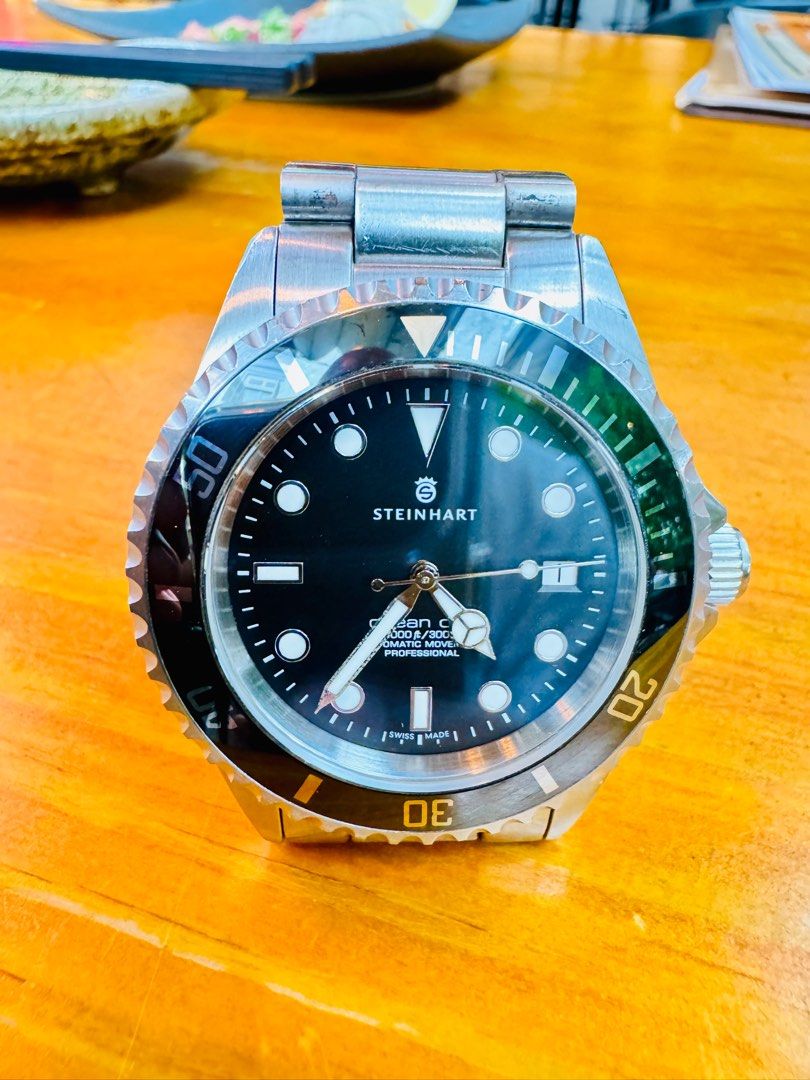 Steinhart Ocean One Black Ceramic FREE Gnomon Watches Leather