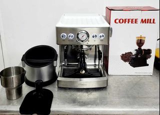 STIRLING ESPRESSO MACHINE WITH COFFEE BEAN GRINDER