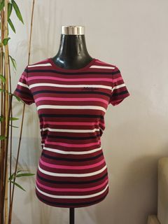Tommy Hilfiger| Maroon & Pink Stripes T-Shirt