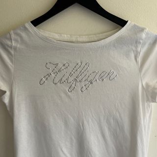 [TOMMY HILFIGER] White Y2K Rhinestone Shirt