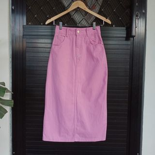 Top Closet Long Denim Skirt