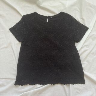 Uniqlo Black Lace Short Sleeve Blouse