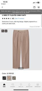 Uniqlo Wide Fit Pleated Chino Pants