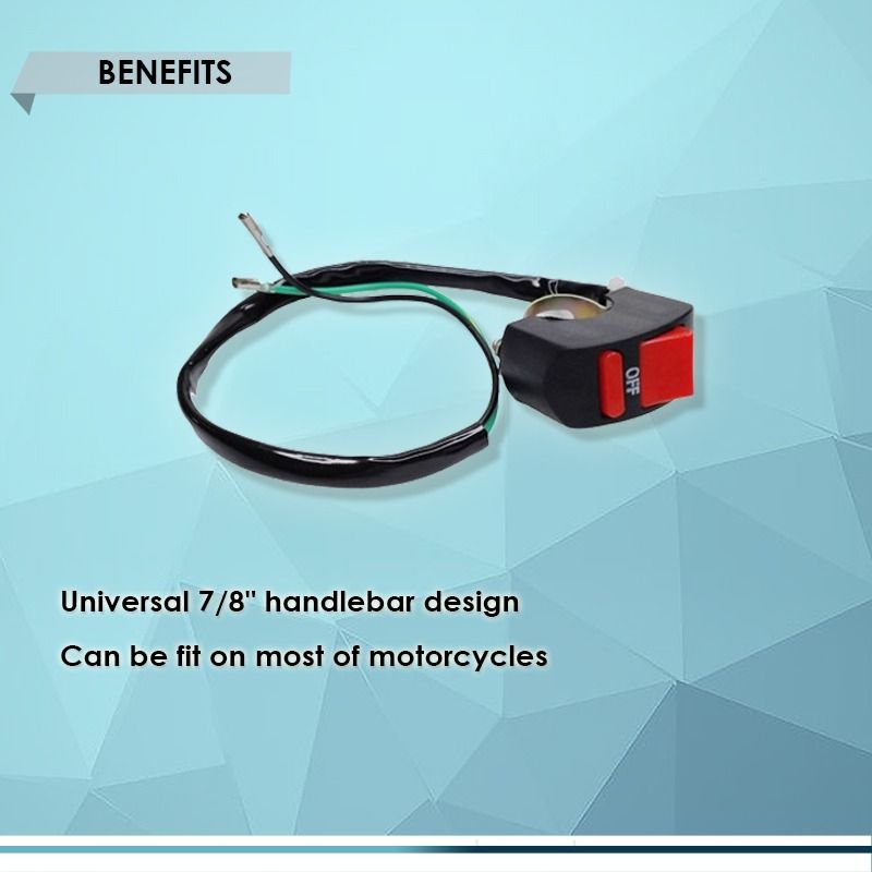 UNIVERSAL MOTORCYLE HEADLIGHT FOG LIGHT MODIFICATION KILL SWITCH, 12V 10A PURE COPPER WIRE (Category: Electrical, Adaptors & Sockets) located in Quezon City. Submitted by besteinpc (Listing ID 1300151911, Image 3). Description: UNIVERSAL MOTORCYLE HEADLIGHT FOG LIGHT MODIFICATION KILL SWITCH, 12V 10A PURE COPPER WIRE FEATURES: 👉Standard rating: DC12V/10A 👉Handle bar install diameter: approx. 22-25mm 👉Main unit size: 23 * 20 * 44mm 👉Cable leng