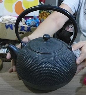 Vintage Big Cast Iron Teapot