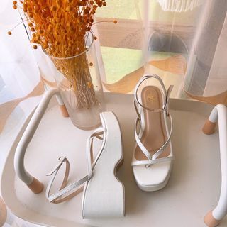 White elegant wedge/heels for women