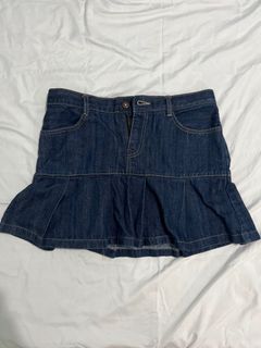 Y2K dark blue denim mini skirt