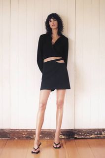 zara black skirt