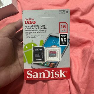 16 gb SANDISK Ultra MicroSDHC UHS-I Card with Adapter