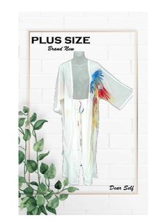 1XL-2XL BRAND NEW Plus size White Kimono and Pants Beach wear coverup