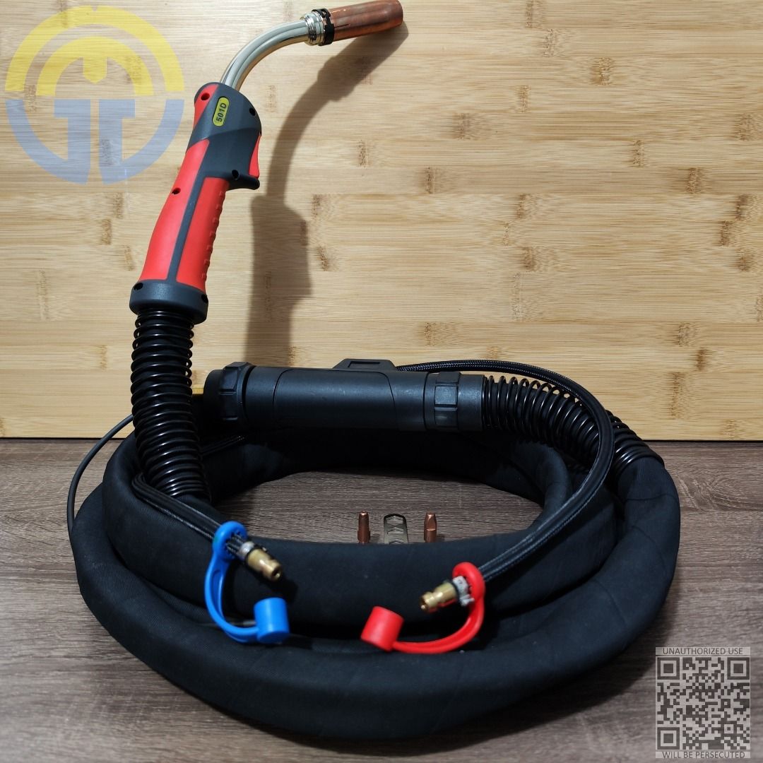 501D Water Cooled MIG Welding Torch 5M (Category: Construction Tools & Equipment) located in Mandaluyong City. Submitted by gavz6488 (Listing ID 1268244464, Image 1). Description: 501D Water Cooled MIG Welding Torch 5M Water cooled MIG Welding torch. Current rating is 500A and running at 60 percent duty cycle. Fits in 1.0 to 2.4 mm diameter wire spool. Imported from ISO and CE certified factory who also supply parts to American, European and Japa