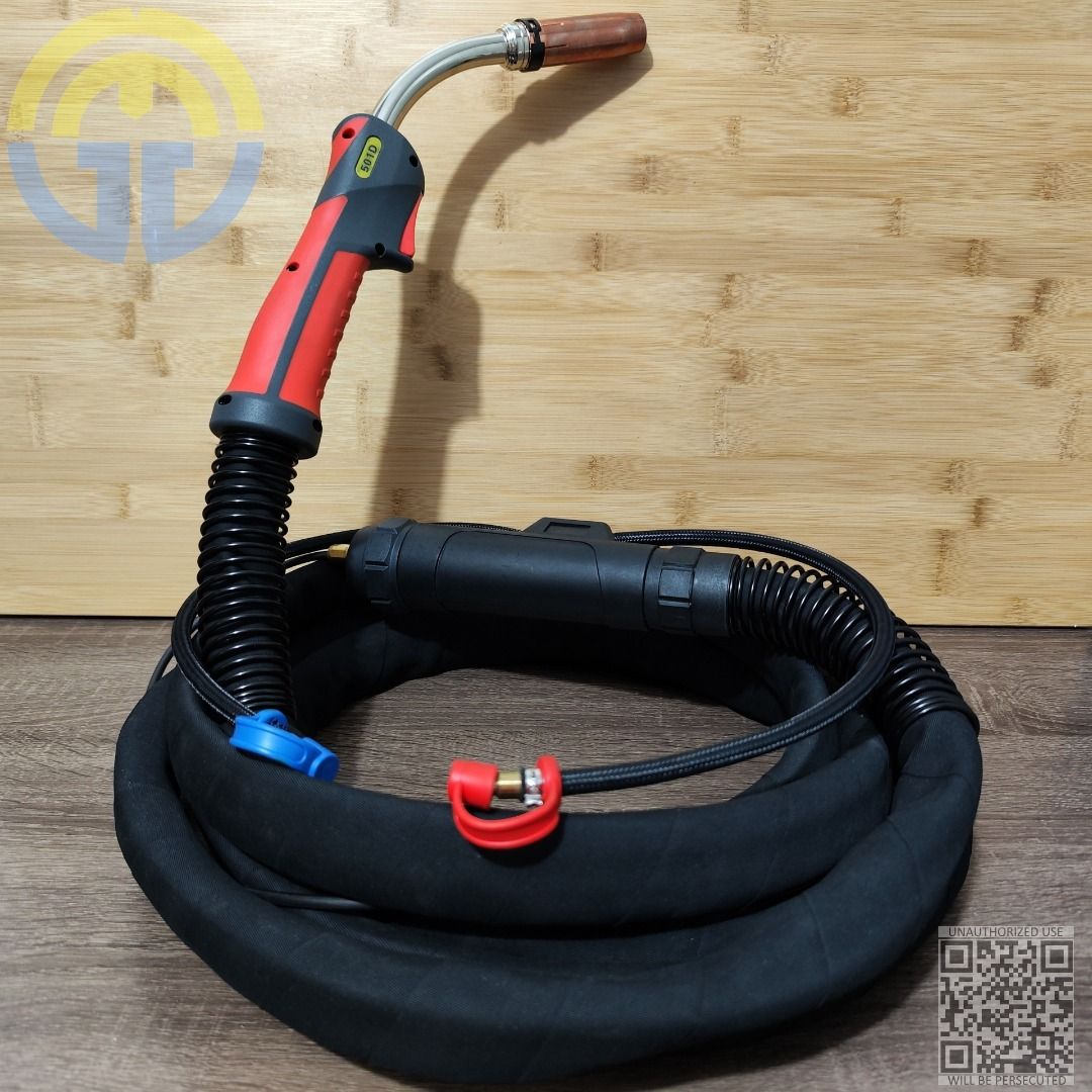 501D Water Cooled MIG Welding Torch 5M (Category: Construction Tools & Equipment) located in Mandaluyong City. Submitted by gavz6488 (Listing ID 1268244464, Image 2). Description: 501D Water Cooled MIG Welding Torch 5M Water cooled MIG Welding torch. Current rating is 500A and running at 60 percent duty cycle. Fits in 1.0 to 2.4 mm diameter wire spool. Imported from ISO and CE certified factory who also supply parts to American, European and Japa
