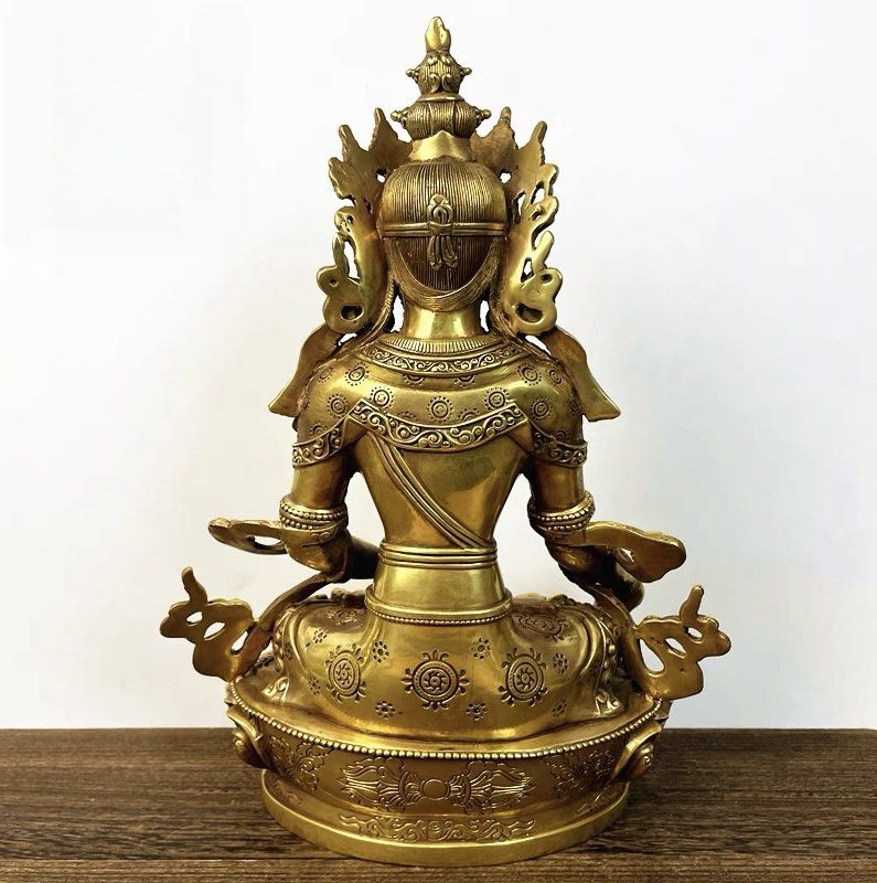 清藏結緣‼️藏傳文物級珍藏純銅手工鏨刻33cm 超大尊《藏傳地藏王