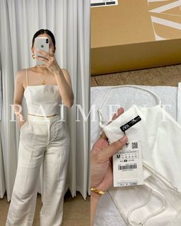 AVAILABLE- Zara linen blend top