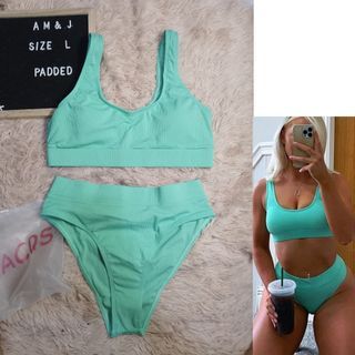 BEA MINT GREEN RIBBED SWIMSUIT