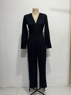 black formal v neck jumpsuit