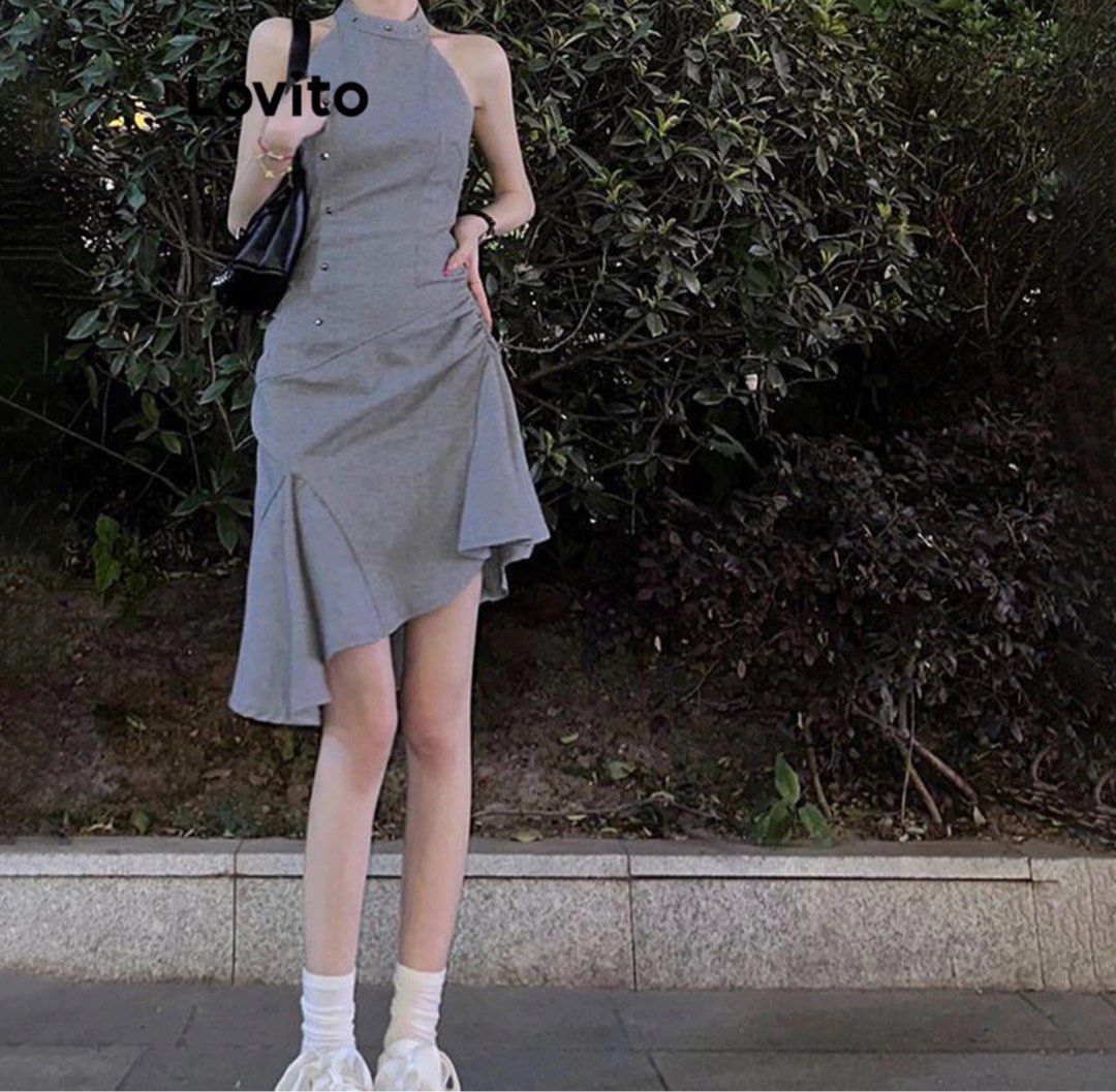 BNIB Cute Grey Dress, Women's Fashion, Dresses & Sets, Dresses on Carousell