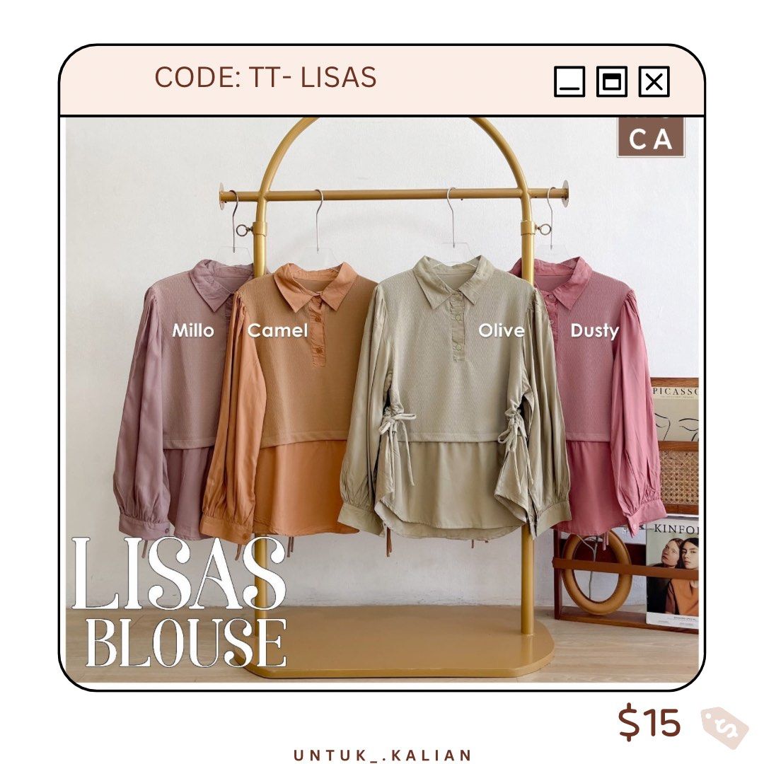 BUTTON BLOUSE (Category: Blouses) located in Singapore. Submitted by tehh0peng (Listing ID 1304400811, Image 1). Description: PRE ORDER.