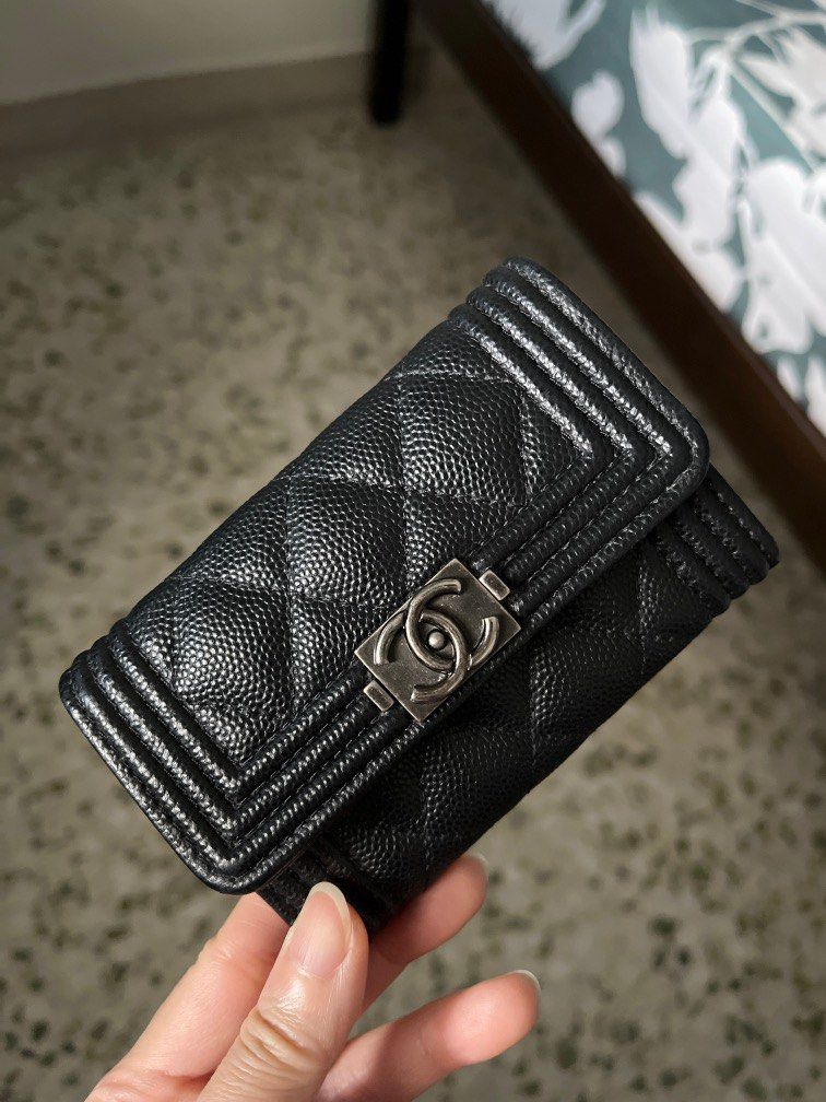 Chanel Boy Flap Card Holder Luxury Bags Wallets on Carousell