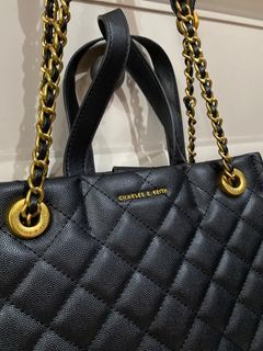 CNK Black and Gold Chain Bag