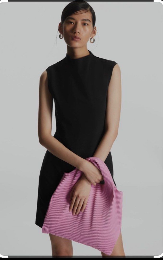 COS pink pleated bag