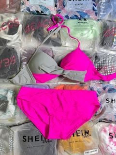 Gray Pink Swimwear Bikini