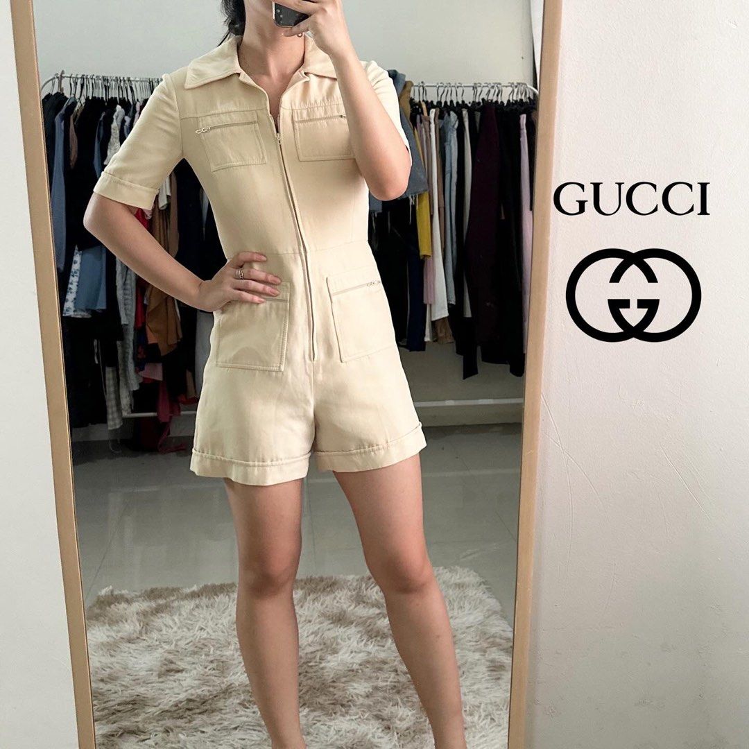 BN34 Gucci short jumpsuit ivory