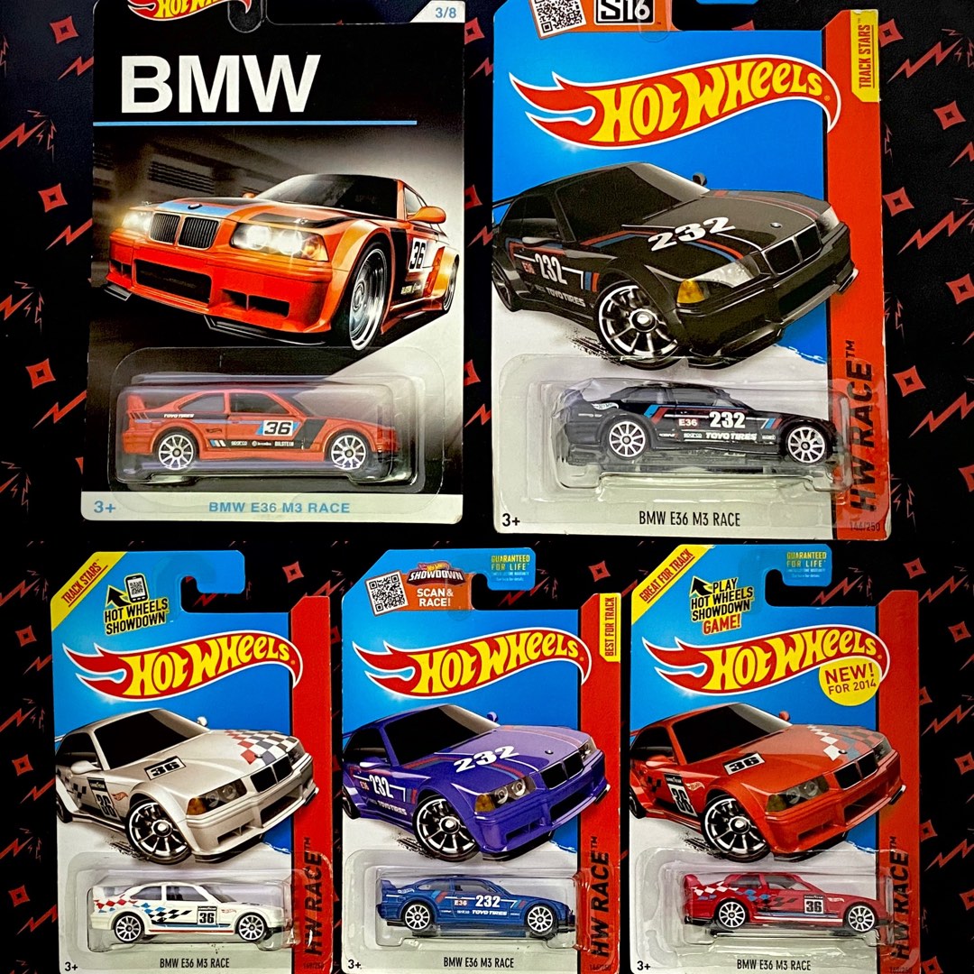 Hot Wheels BMW E36 M3 Race Hotwheels Toyo Tyres Sparco Brembo Bilstein White Blue Red Orange Black Hobbies Toys Toys Games on Carousell
