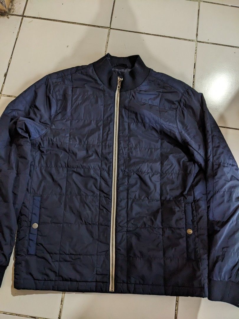 Old Navy Blue Bomber Jacket Jaket Oldnavy Bomber Puffer Navy