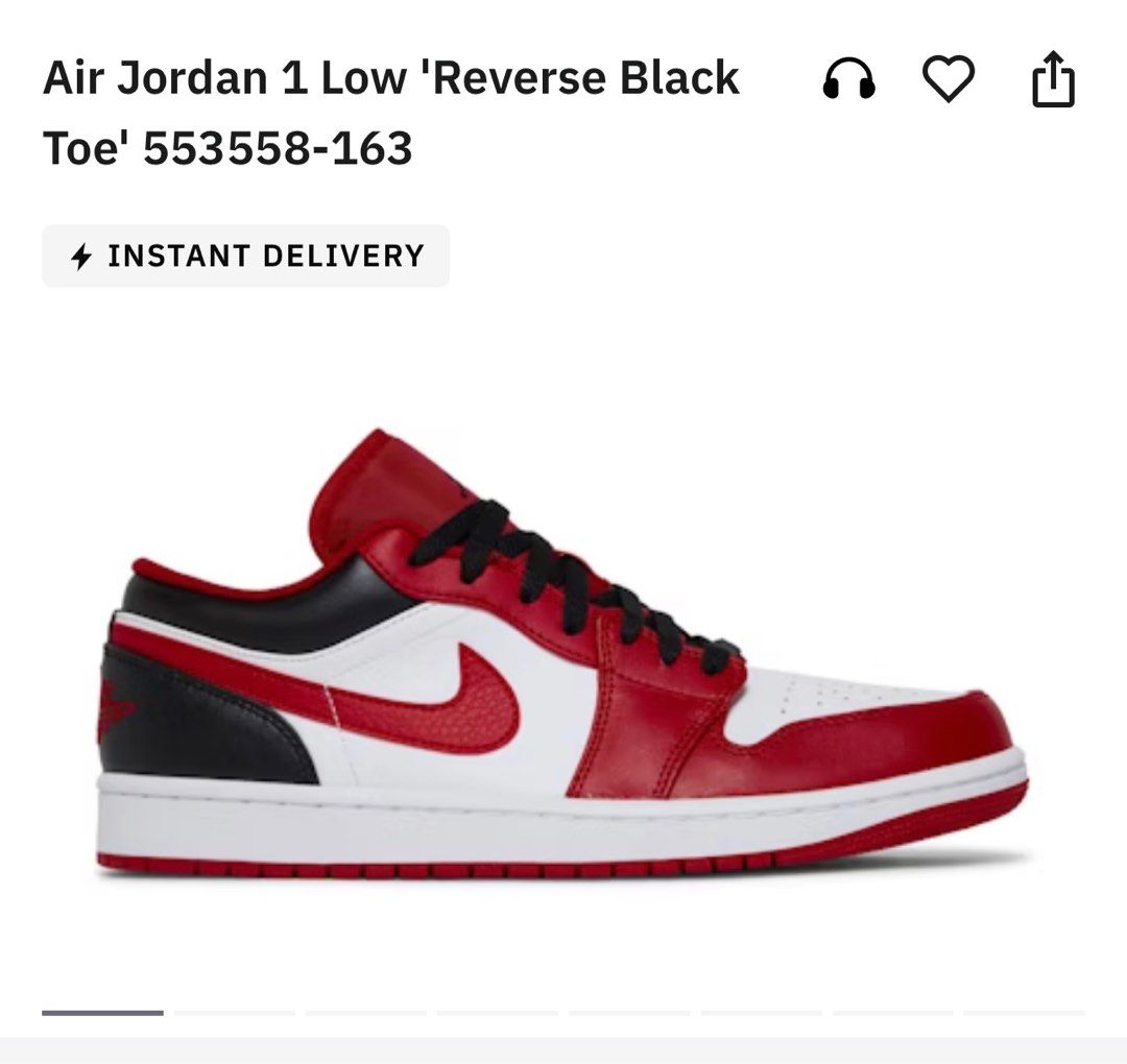 Jordan 1 low cut black toe on sale