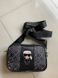 Karl Lagerfeld sling black bag and clutch leather original quality for men and women #9513