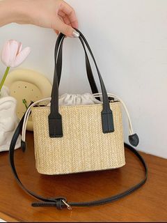 Korean design Grass Woven Holiday Bucket Bag Single Shoulder Crossbody Handbag #1181